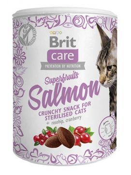 Brit Care Snack Superfruits Salmon Łosoś Róża Żurawina Sterilised Cat Przysmak Dla Kota 100 g